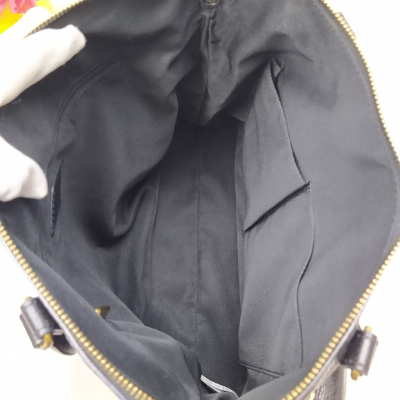 Fossil Black Pebbled Leather Front Pocket Zipper Closure Satchel Shoulder Bag - Picture 9 of 16